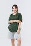 Cotton Comfortable Fit Short Sleeve Cotton Khaki Women's Oversize T-Shirt - 2