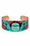 Turquoise I Am My Own Muse Written Wide Form 100% Copper Bracelet