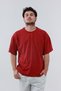 Cotton Comfortable Fit Short Sleeve Cotton Red Men's Oversize T-Shirt - 2