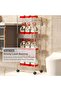 CCJJ-KSA Acrylic Storage Trolley, Bathroom Kitchen Rolling Cart Mobile Organization Shelves with Han - 6