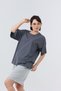 Cotton Comfortable Fit Short Sleeve Cotton Smoked Women's Oversize T-Shirt - 6