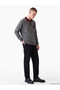 Xside Anthracite Polo Collar Embroidered Men's Knitwear Sweater - 2