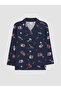 Lcw kids navy blue shirt collar boy's pajama set - 2