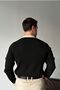 Atri Double Color Textured Regular Fit Polo Collar Black Men's Knitwear Sweater - 6