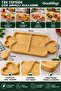 25X14X1.4 cm Bamboo Wood 3-Compartment Rectangular Serving Presentation Board with Heart Handle - 3