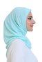 Ready-To-Wear Headscarf Practical Snap-On Women's Daily Shawl Lightweight Wrinkle-Resistant Mint Green - 4