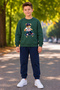 Boys' Brooklyn and Skateboard Bear Printed 2-Pack Navy Blue-Green Kids' Tracksuit Set Bottom and Top Set - 2