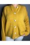 Button Detailed Knitwear Cardigan Crew Neck Oversize - 2