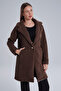 Brown Lamb Single Button Coat - 2