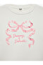 Long Sleeve Crew Neck Bow Printed Sweatshirt - 3