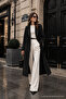Women's Trendy Button Detailed Black Long Trench Coat-00213167 - 2