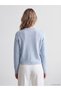 Blue Crew Neck Women's Knitwear Cardigan - 5