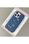 iPhone 15 Pro Compatible Blue Leather Textured Silicone Protects Camera Shock-Absorbing Pingu Cartoon Penguin Pattern Case - 2