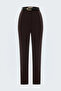 Belted Trousers - Dark Brown - 4