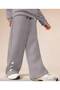 Girl's Gray Back and Front Just Positive Vibes Printed Sweatshirt - Gray Printed Loose Fit Tracksuit Set - 4