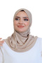 Ready-To-Wear Headscarf Practical Snap-On Women's Daily Shawl Lightweight Wrinkle-Resistant Mink - 2