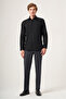 Black Italian Collar Oxford Slim Fit Easy-Iron Cotton Shirt 1004265270 - 4