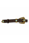 Women's Cool, Authentic Turquoise Stone Brown Antique Gold 3-Piece Embroidered Buckle 2.5 cm Belt – Gunpowder Painted, Jean Dress Jacket Compatible - 4
