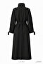 Women's Trendy Button Detailed Black Long Trench Coat-00213167 - 5