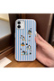 iPhone 12/12 Pro Compatible Pink Leather Textured Silicone Protects Camera Shock-Absorbing Pingu Cartoon Penguin Pattern Case