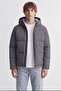 Men's Adjustable Lace-Up Hooded Puffer Jacket - Galaxy