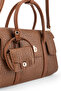 Women's Faux Leather Camel Shoulder Bag - 4