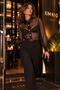 Women's Black Polka Dot Transparent Tulle Shirt – Long Sleeve with Satin Collar and Cuffs and Gold Buttons - 4