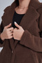 Brown Lamb Single Button Coat - 4