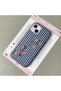 iPhone 13/14 Compatible Blue Leather Textured Silicone Protects Camera Shock-Absorbing Cat and Star Pattern Case - 2
