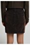 Slim Fit Plain Zipper Women's over Dyed Denim Skirt - 2