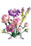 Building Blocks, Romantic Flowers Bouquet Building Set, 413 PCS Artificial Pink Rose and Euca