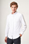 White Buttoned Collar Oxford Slim Fit Cotton Shirt 1004265125 - 2