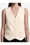 Pocket Detailed Buttoned V-Neck Sleeveless Blazer Vest - 4