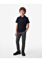 Textured Half-Zip Short Sleeve Polo Collar T-Shirt