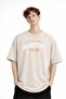 Boston Printed - Premium Fabric Unisex Oversize T-Shirt Beige - 4