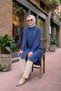 Women's Shirt Collar Casual Long Indigo Shirt Dress - 3