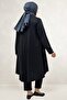 68090 Large Size Modal Mevlana Tunic - Black - 4