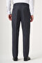 Navy Blue Side Pocket Open Leg Cloth Foot Comfort Fit Trousers 1003260160 - 4