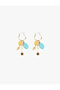 Multicolored Beaded Charm Detailed Hoop Earrings