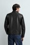 Vintage Style Soft Textured Men's Plain Leather Jacket - 5