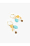 Multicolored Beaded Charm Detailed Hoop Earrings - 2