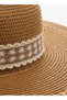 Lace Trim Beach Hat with Bow Detail - 7