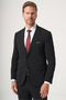 Black Mono Collar 6 Drop Slim Fit Full Lining Stretchable Suit 1001260181 - 2