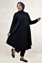 68090 Large Size Modal Mevlana Tunic - Black - 2