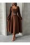 Women's Stone Detailed Maxi Length Slit Dress