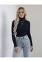 High Neck Fit Long Sleeve Body Women's Sweater - Stretchy Camisole Fabric Slim Fit Stylish Casual Top - 3