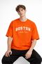 Boston Printed - Premium Fabric Unisex Oversize T-Shirt Orange - 2