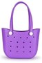 Kaliedo 35×11×26cm EVA Rubber Beach Tote Bag with 5 Summer Charms | Waterproof, Durable & Easy-to-Clean | Spacious Summer Beach Bag for Women & Family (Purple) - 3