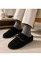 Men's Velvet Plush Fur Inside Anti-Slip Sole Home Slippers - 3