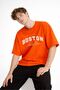 Boston Printed - Premium Fabric Unisex Oversize T-Shirt Orange - 5